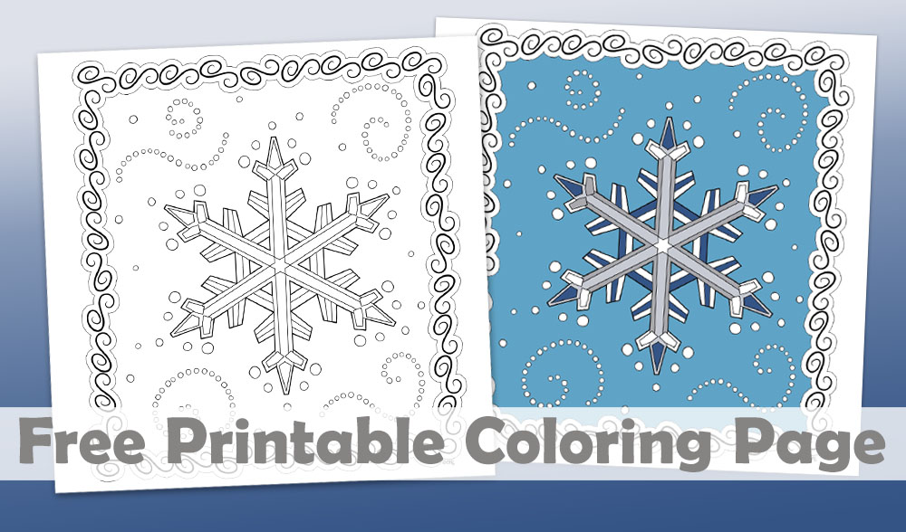 Free printable snowflake coloring page