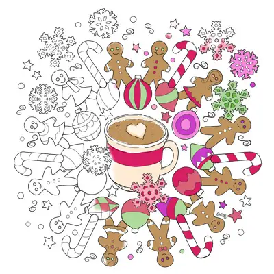 Christmas cookies coloring page