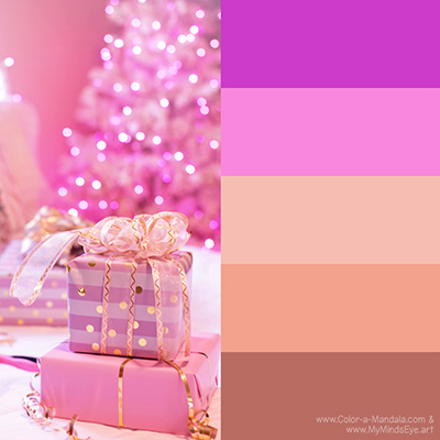 Pastel purple and warm brown  Christmas color palette