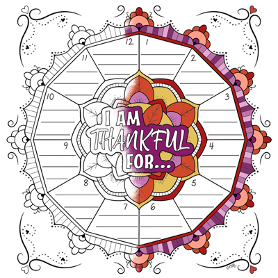 I am Thankful coloring worksheet by Color A Mandala
