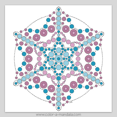 Dot mandala coloring page by Dee at Color A Mandala