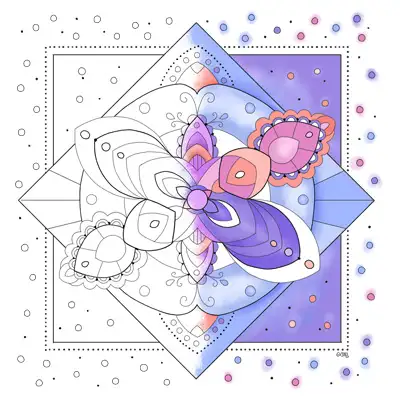 Asymmetrical mandala coloring page by color a mandala