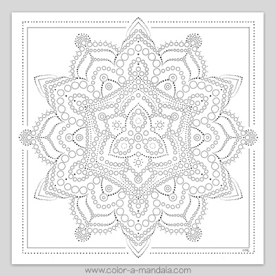 Free printable dot mandala coloring page by color a mandala.