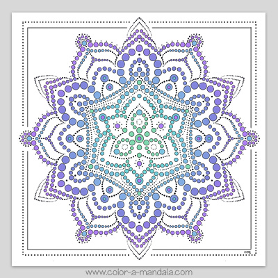 Free printable dot mandala coloring page by color a mandala.