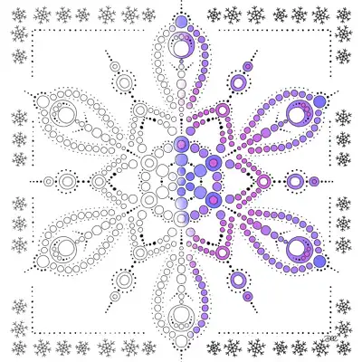 Snowflake dot mandala coloring page