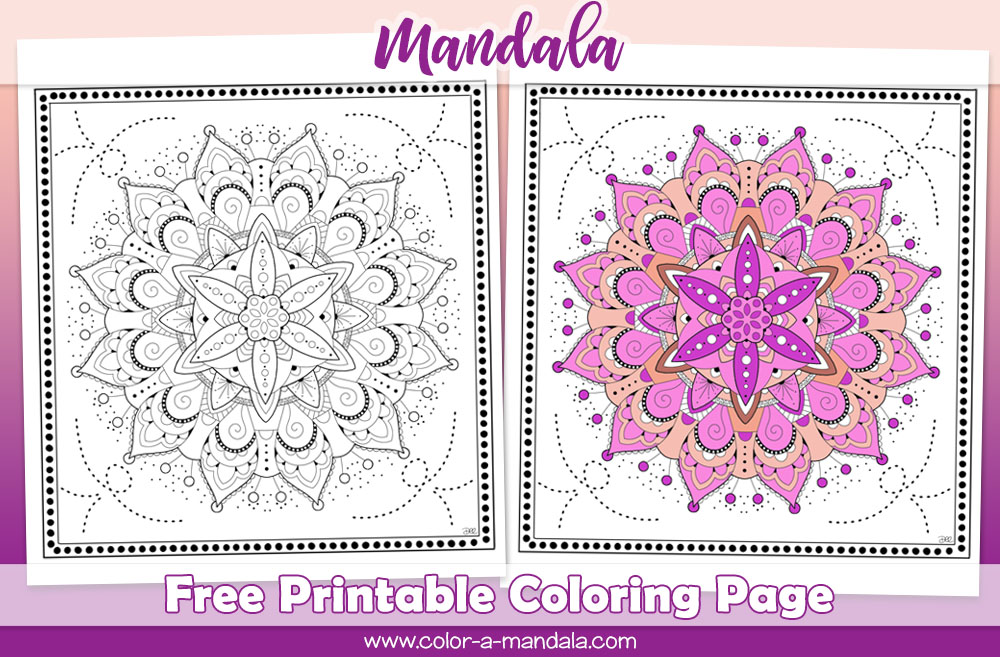 Image of a free printable mandala coloring page by www.color-a-mandala.com
