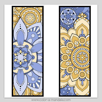 Mandala coloring page bookmarks colored in by color-a-mandala
