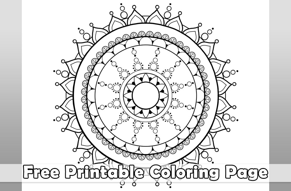 Image of a free printable mandala coloring page.