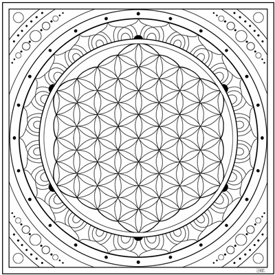 Sacred Geometry Flower of Life Coloring Page (M183)