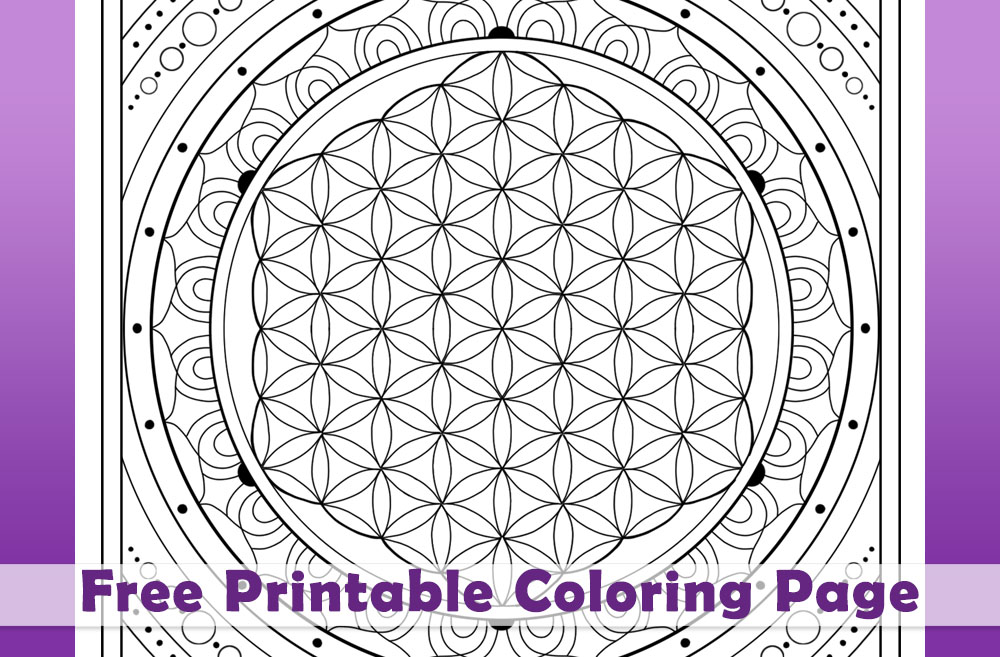Image of a Sacred Geometry Flower coloring page