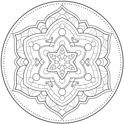 Flower Mandala Coloring Page (M184)