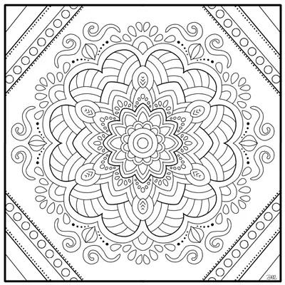 Mandala Coloring Page (M185)