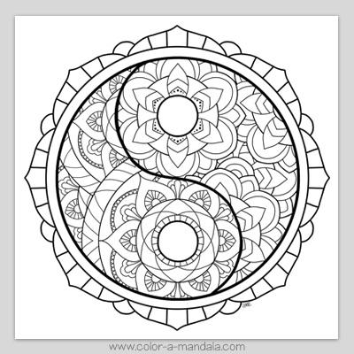 Image of Yin Yang coloring page by Color A Mandala