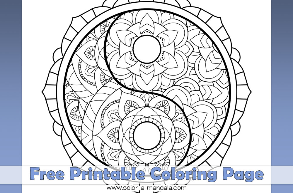 Image of Yin Yang coloring page by Color A Mandala