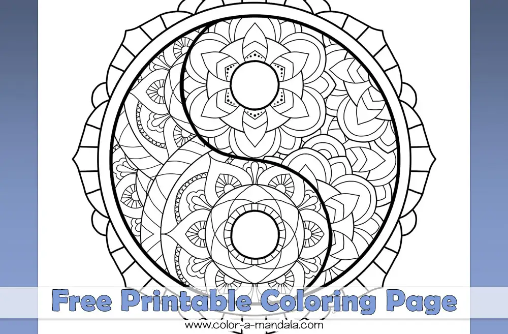 Image of Yin Yang coloring page by Color A Mandala