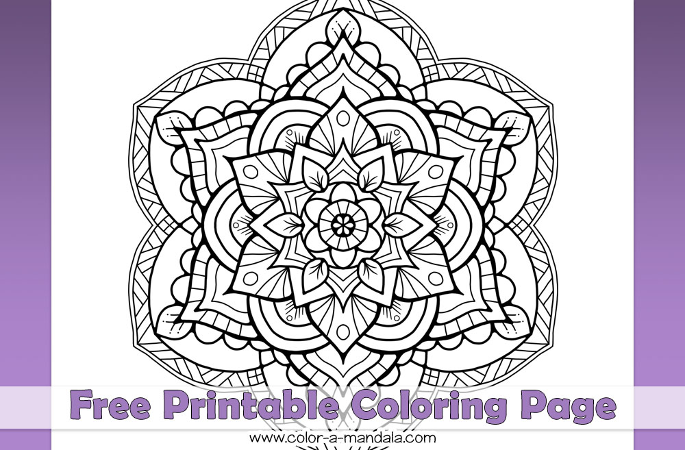 Beautiful mandala coloring page