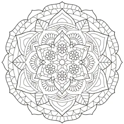 Mandala Coloring Page (M191)