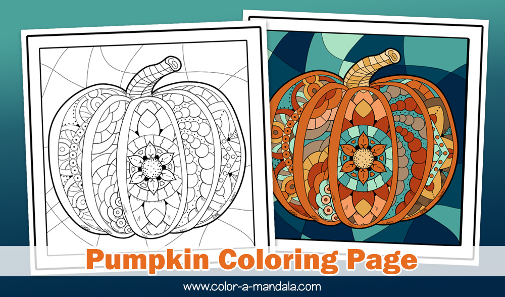 Pumpkin mandala coloring page