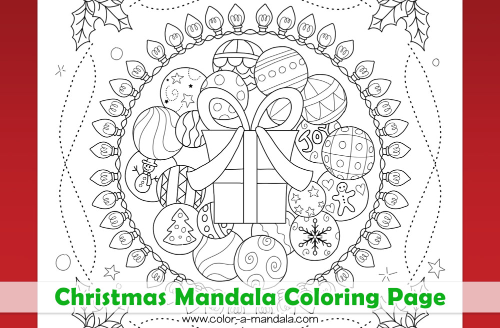 Image of Christmas Mandala coloring page