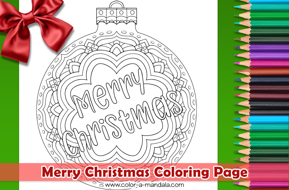 Image of a Merry Christmas coloring page
