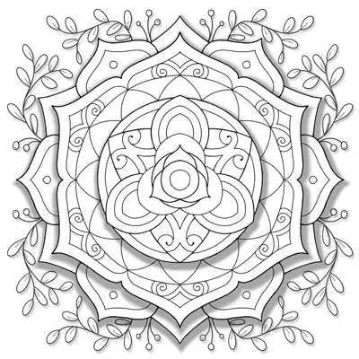 Mandala Adult Coloring Pages, Coloring Book PDF for Adults