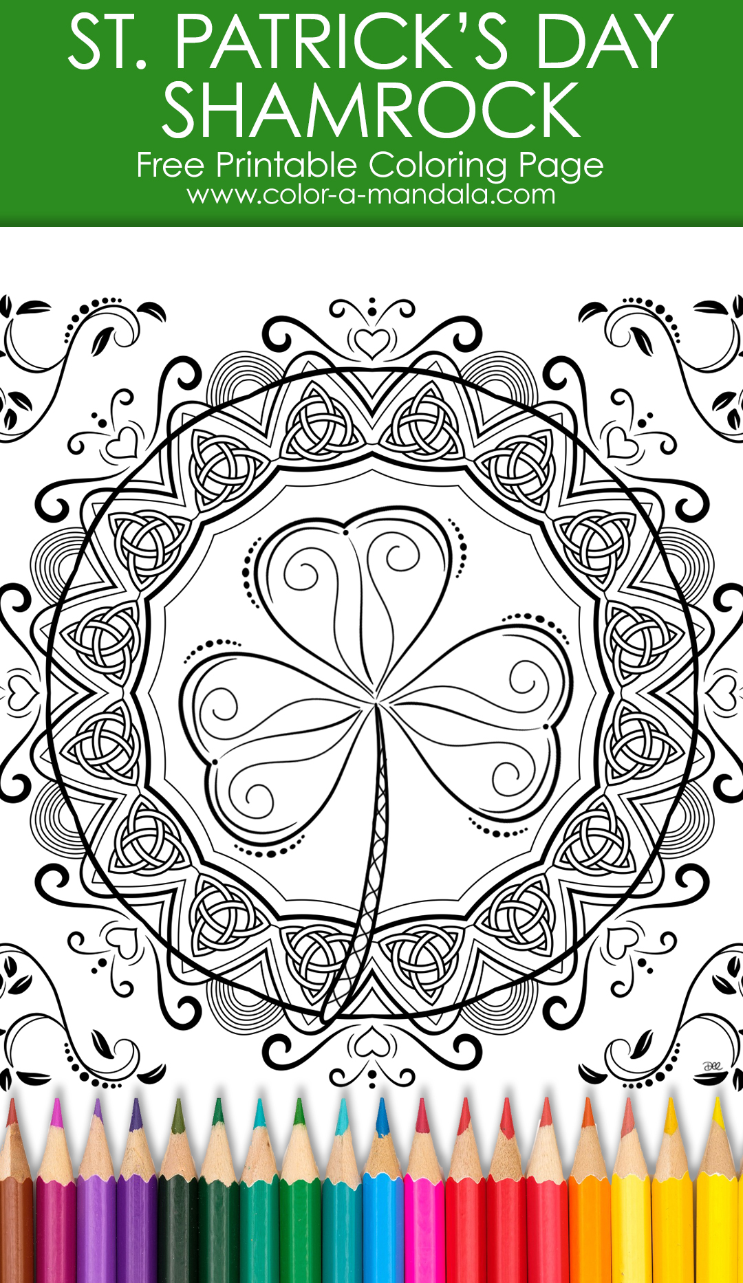 St Patrick's Day Shamrock coloring page image
