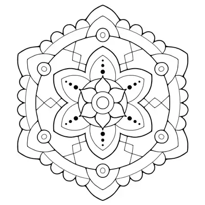 Simple Bliss mandala coloring page