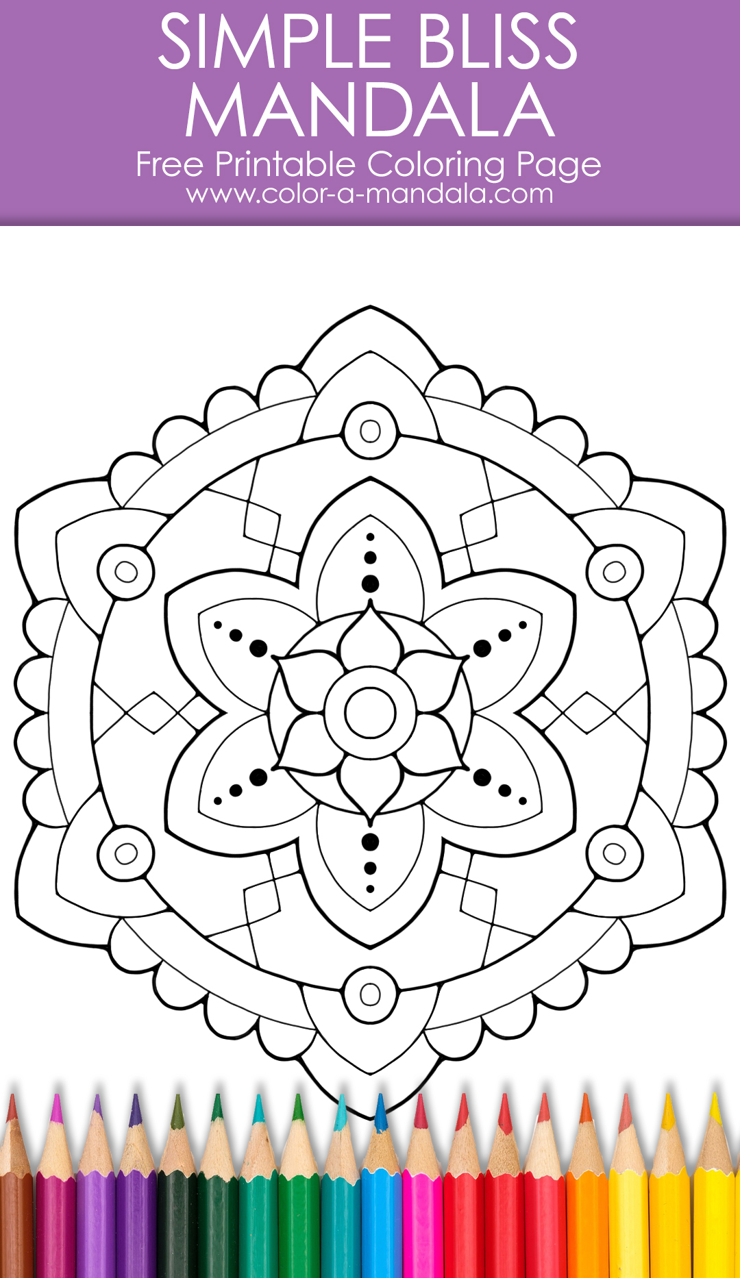 Free printable Simple Bliss mandala image.