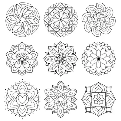 Mindful mini mandalas coloring page