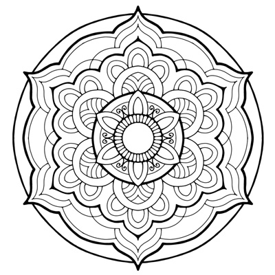 Calm Harmony Mandala coloring page image
