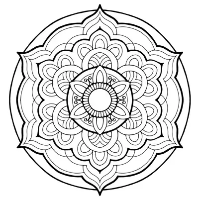 Calm Harmony Mandala coloring page image