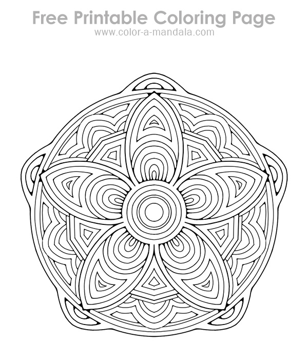 Image of a free printable coloring page. It is the Flower Energy Mandala.